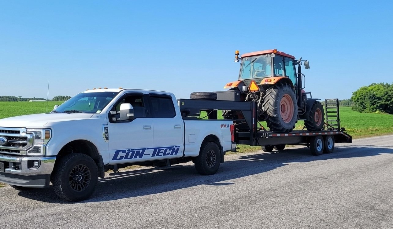 Con-Tech Mechanical mobile service unit hauling equipment